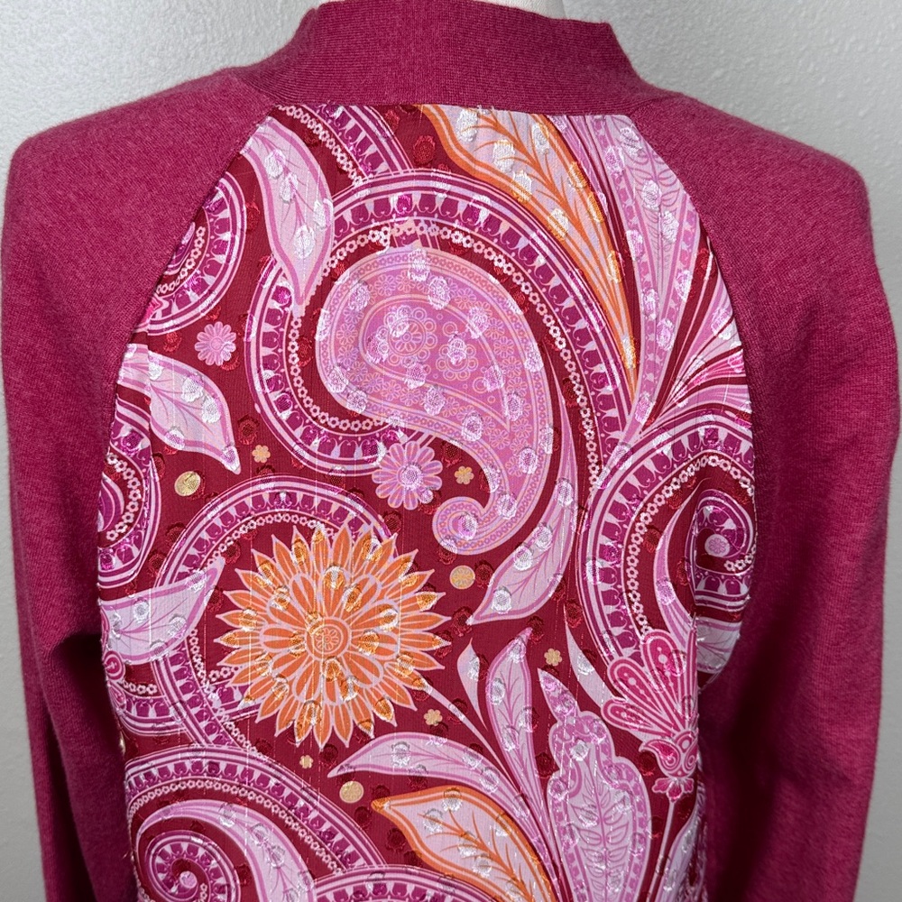 Soft‎ Surroundings Mesa Mirage Open Knit Cardigan M Paisley Lightweight Relaxed - Picture 7 of 16